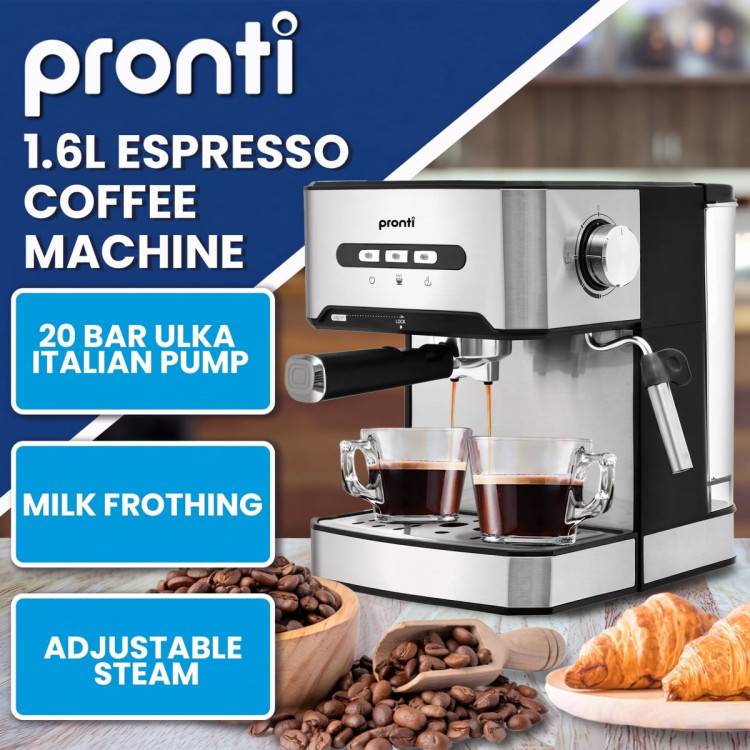 Pronti 1.6L Automatic Coffee Espresso Machine with Steam Frother image 11