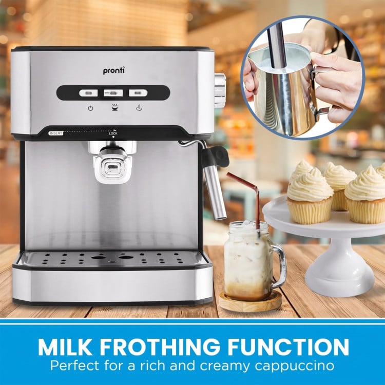 Pronti 1.6L Automatic Coffee Espresso Machine with Steam Frother image 9