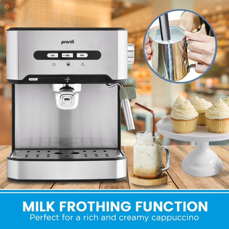 Pronti 1.6L Automatic Coffee Espresso Machine with Steam Frother image 3