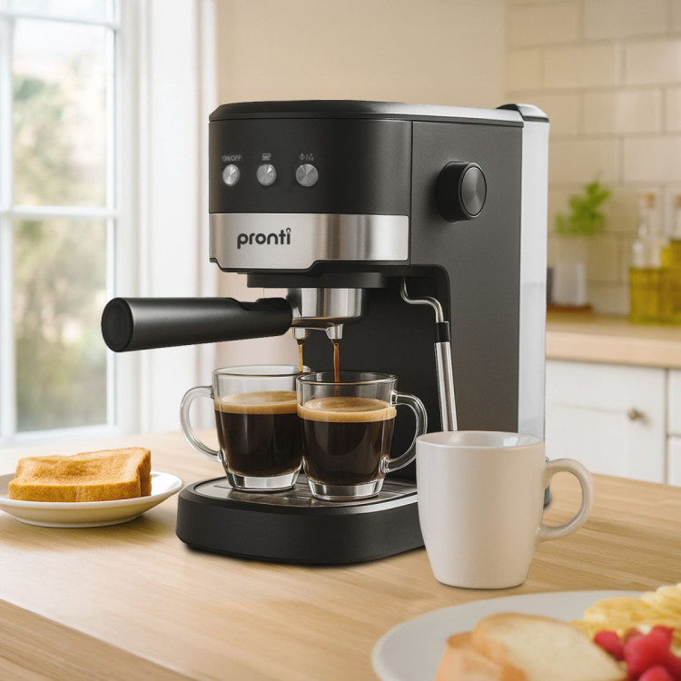 Pronti KCM-850D Coffee Machine 20 Bar Espresso Maker with Milk Frother and 1.25L Tank image 14