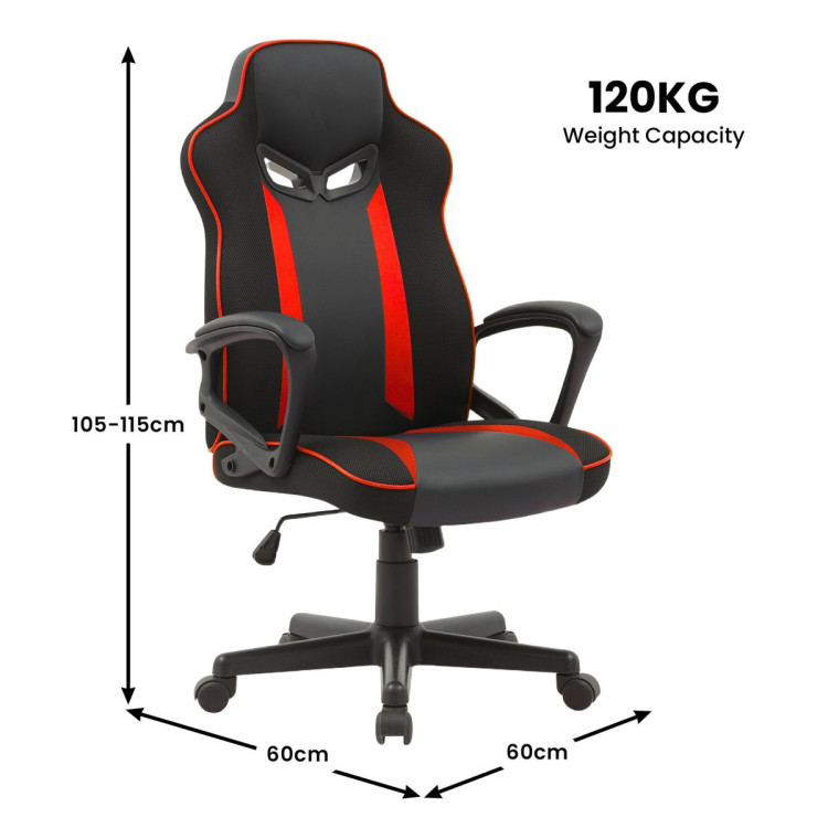 Sarantino Fayzo Racing Office Gaming Chair in Black and Red Desk Seat image 5