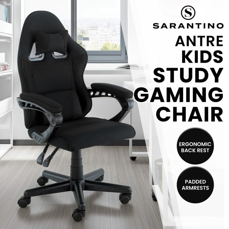 Sarantino Antre Kids Study Gaming Chair in Black image 3