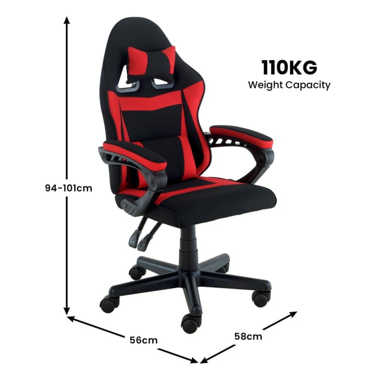 Sarantino Antre Kids Study Gaming Chair - Black and Red image 4