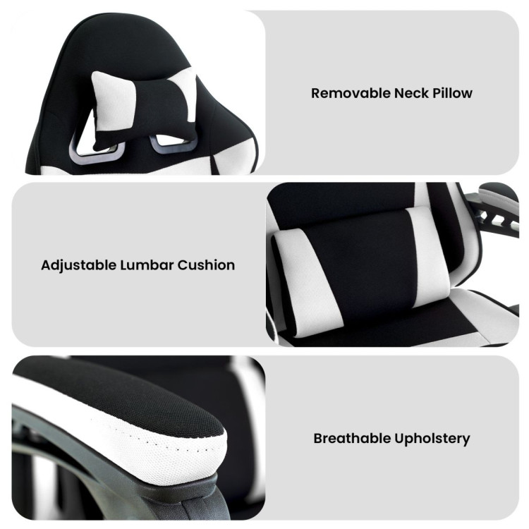 Sarantino Antre Kids Study Gaming Chair in Black and White Office Adjustable Height Chair image 9