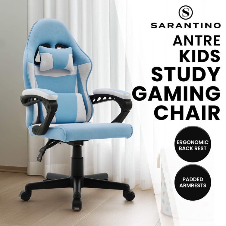 Sarantino Antre Kids Study Gaming Chair in Black and White Office Adjustable Height Chair image 10