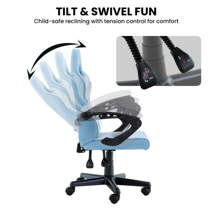 Sarantino Antre Kids Study Gaming Chair in Black and White Office Adjustable Height Chair image 7