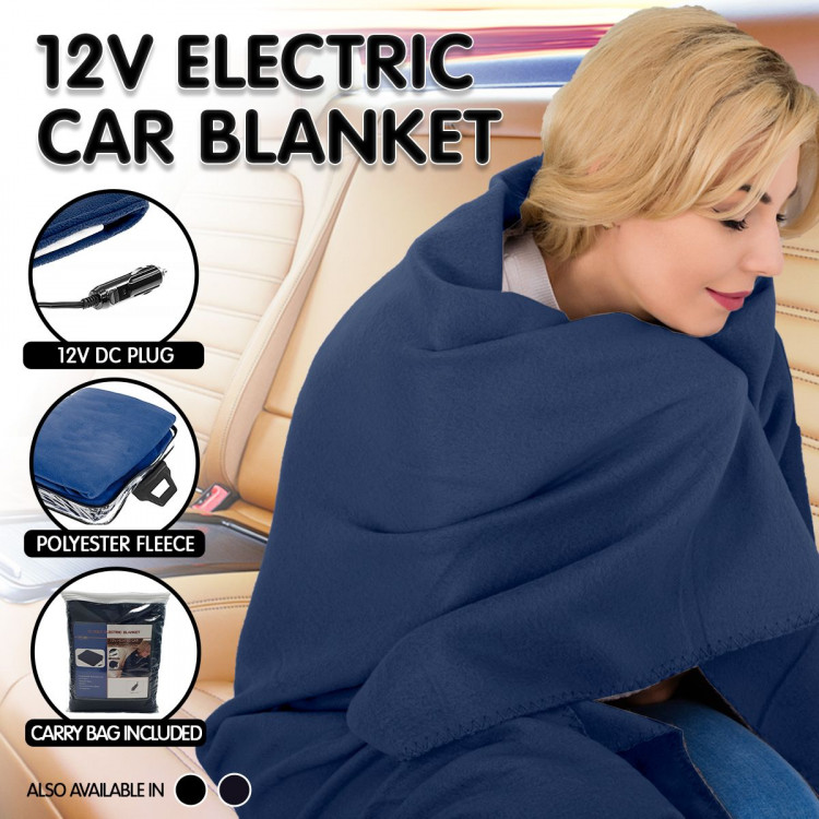 Heated Electric Car Blanket 150x110cm 12V - Navy Blue image 6