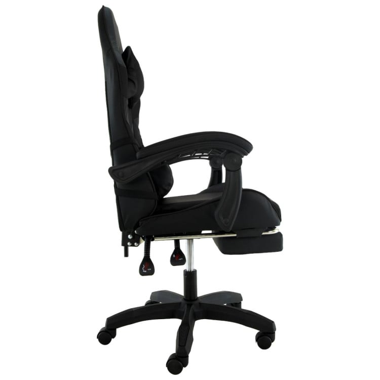 Sarantino Cueva Reclining High Back Office Gaming Chair Black Retractable Footrest Computer Seat image 5