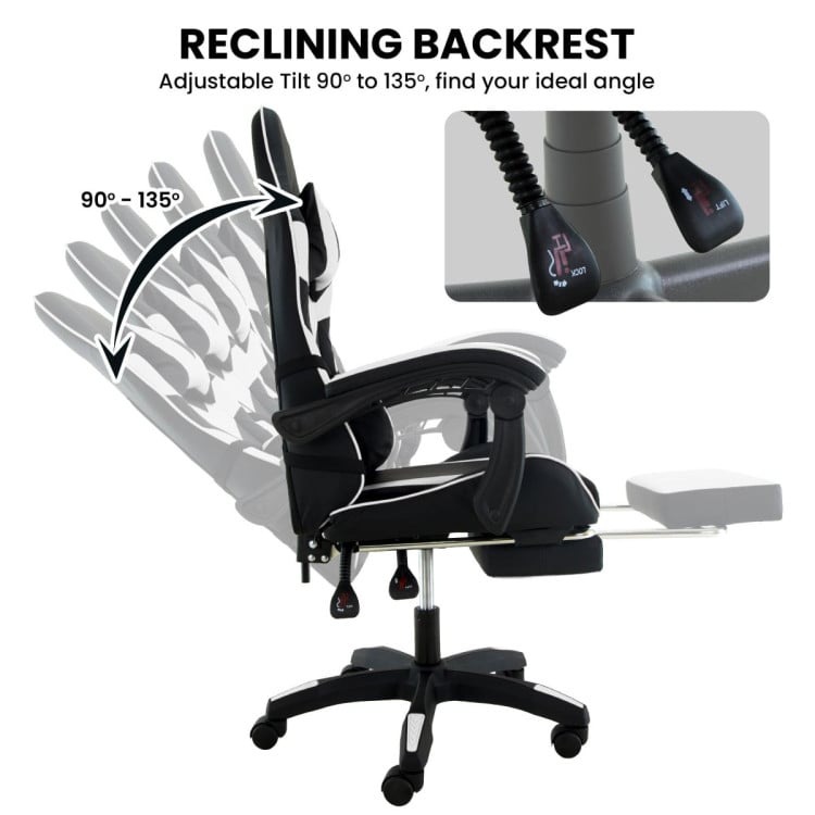 Sarantino Office Gaming Chair Cueva Reclining High Back with Footrest Office Computer Desk Seat image 7