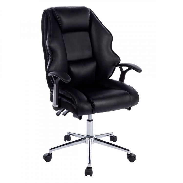 Faux Leather High Back Modern Reclining Executive Office Chair Black image 2