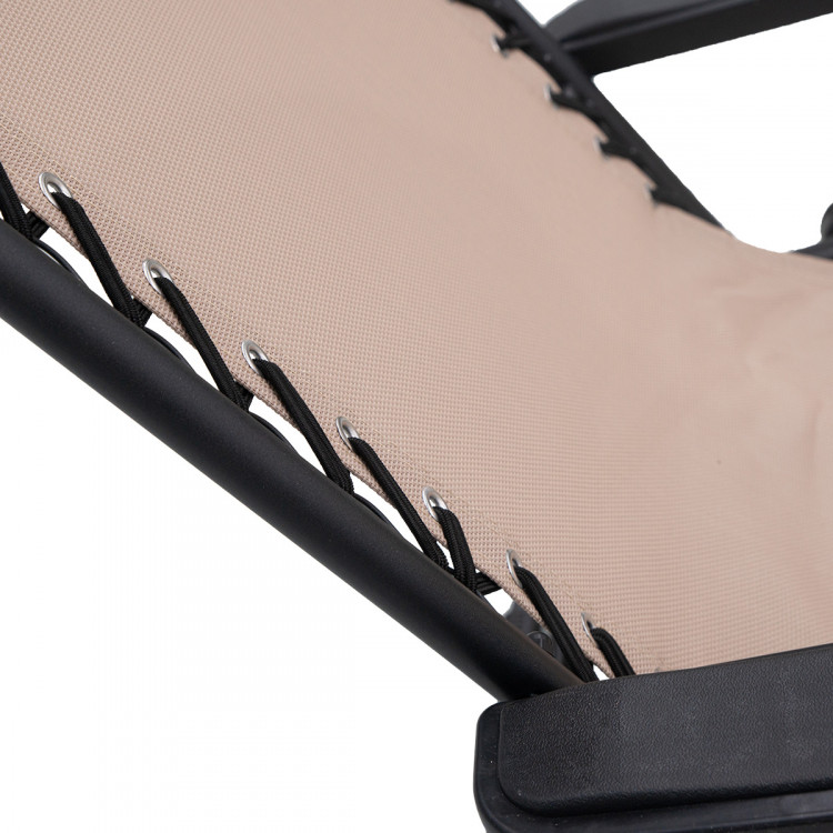 Zero Gravity Reclining Deck Camping Chair - Beige image 5