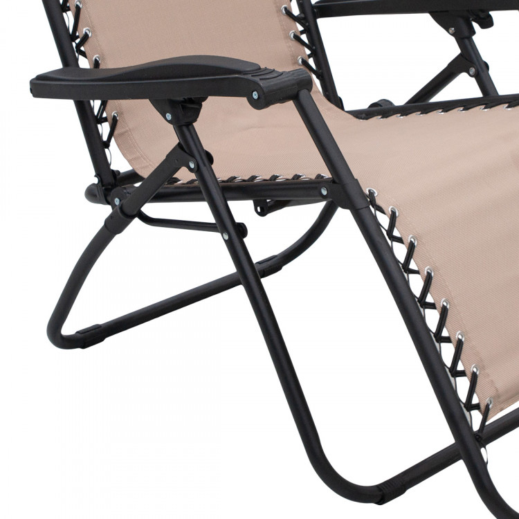 Zero Gravity Reclining Deck Camping Chair - Beige image 6