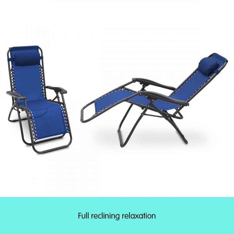 Zero Gravity Reclining Deck Chair - Blue image 11
