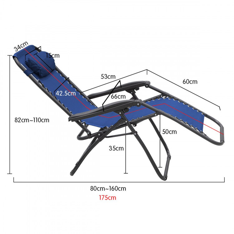 Zero Gravity Reclining Deck Chair - Blue image 6