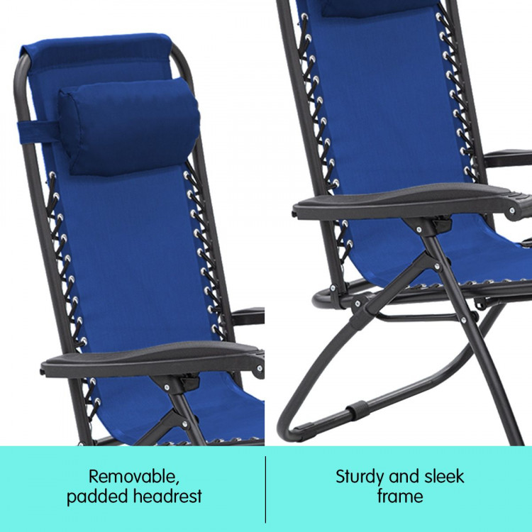 Zero Gravity Reclining Deck Chair - Blue image 9