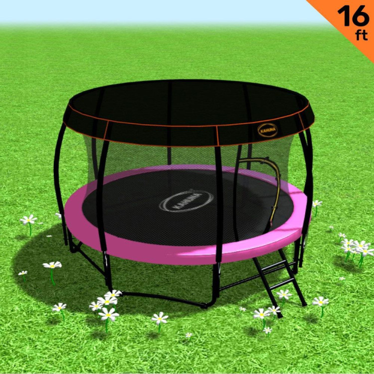 Trampoline 16 ft Kahuna with Roof set - Pink image 2