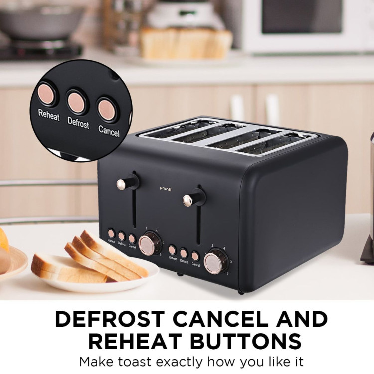 Pronti Toaster, Kettle & Coffee Machine Breakfast Set - Black image 11