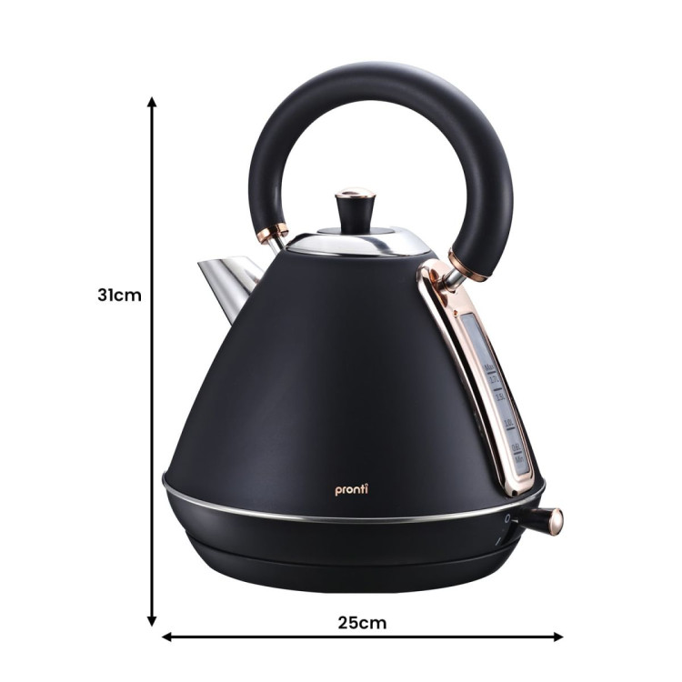 Pronti Toaster, Kettle & Coffee Machine Breakfast Set - Black image 3