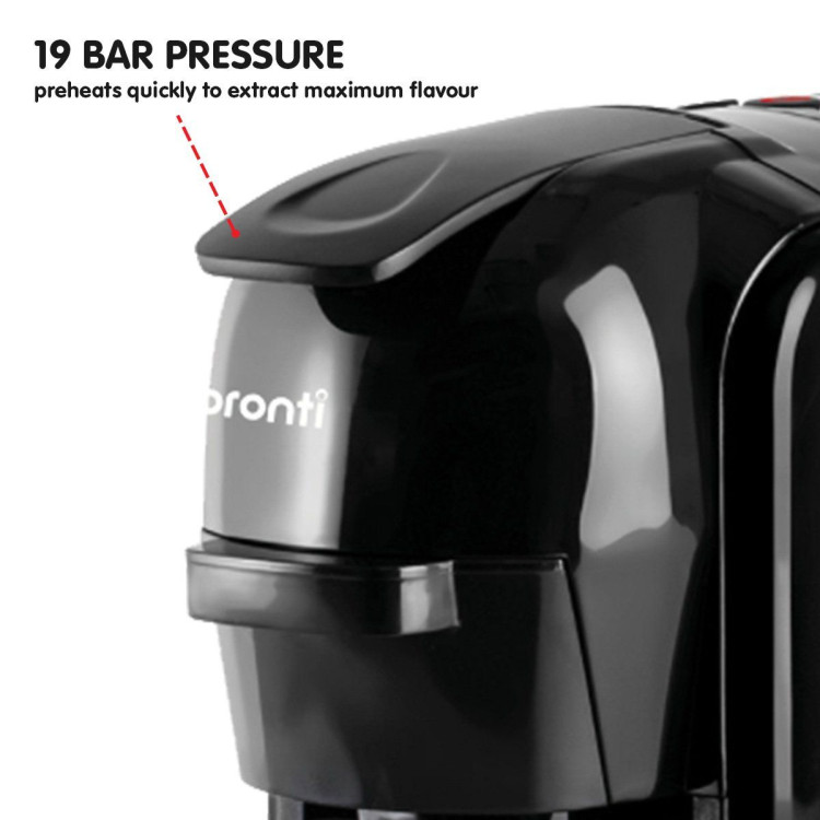 Pronti HomeMaid 3-in-1 Coffee Machine Multi-Capsule Pods and Ground Coffee Nespresso & Caffitaly Compatible CM-511HM image 5