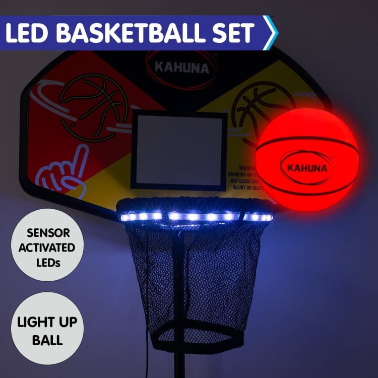 Kahuna Trampoline LED Basketball Hoop Set with Light-Up Ball image 3