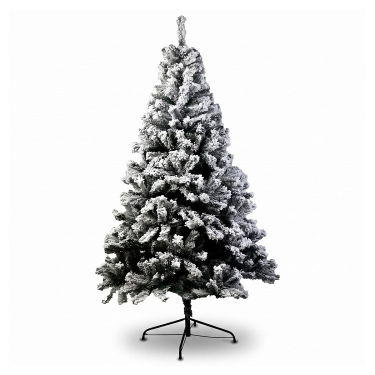 Christabelle 3pc Christmas Set: 1.5m Snow Flocked Tree 61cm Pre-Lit LED Wreath & 2.74m Frosted Garland Holiday Decor image 4