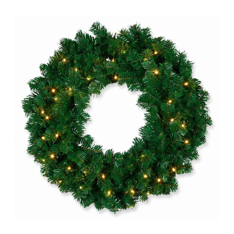 Christabelle Green Artificial Tree 1.8m 61cm Chadwick Wreath with Lights 2.7m Garland with LED Light image 5