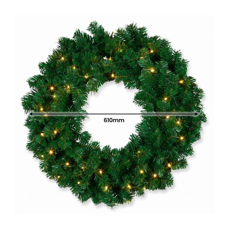 Christabelle Green Artificial Tree 1.8m 61cm Chadwick Wreath with Lights 2.7m Garland with LED Light image 18