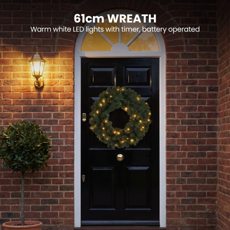 Christabelle 1.8m Prelit Tree 61cm Highland Pine Wreath Prelit 2.74m Highland Pine Christmas Garland image 14