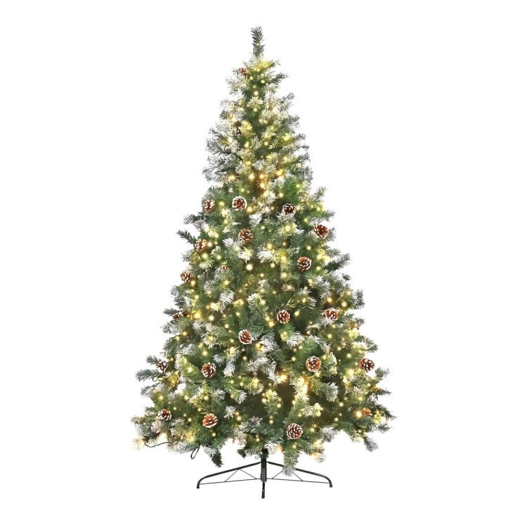 Christabelle 1.2m Pre-Lit LED Tree 61cm Alpine Snow Wreath Prelit 2.74m Alpine Snow Christmas Garland image 4