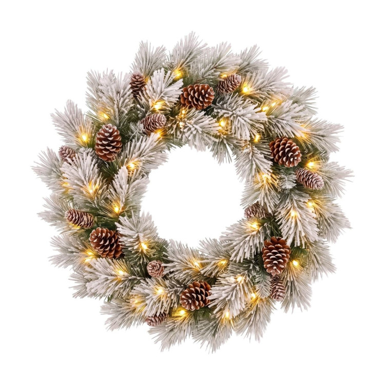 Christabelle 1.2m Pre-Lit LED Tree 61cm Alpine Snow Wreath Prelit 2.74m Alpine Snow Christmas Garland image 5