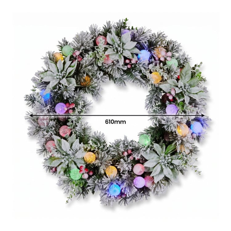 Christabelle 1.2m Pre-Lit Tree Stunning 61cm Snowy Wreath 2.7m Snowy Christmas Garland with LED image 18