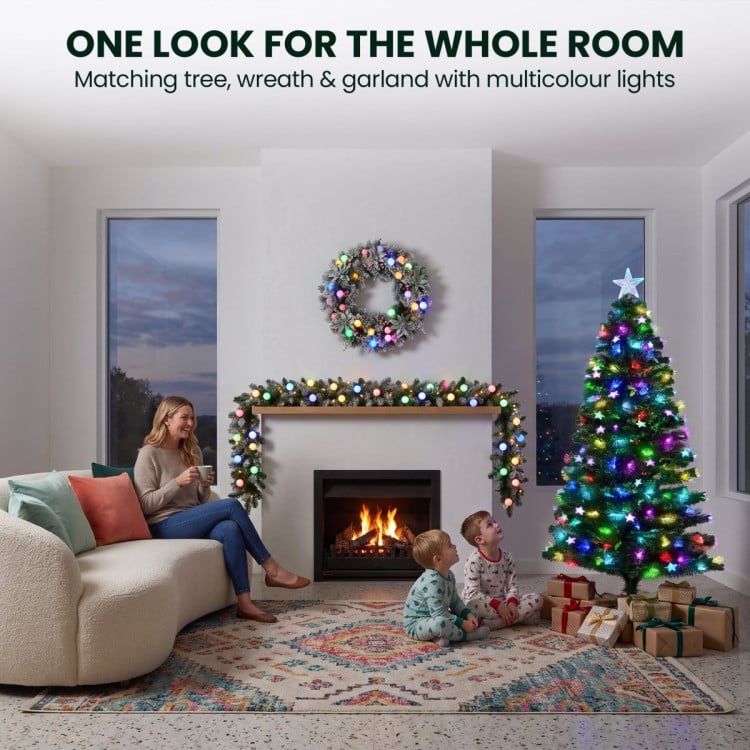 Christabelle 1.2m Pre-Lit Tree Stunning 61cm Snowy Wreath 2.7m Snowy Christmas Garland with LED image 11