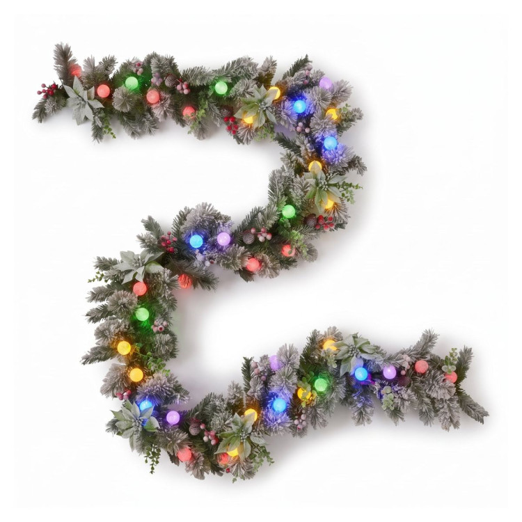 Christabelle 1.5m Pre-Lit Fibre Optic Tree Stunning 61cm Snowy Wreath 2.7m Snowy Garland with LED image 6