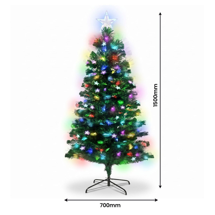 Christabelle 1.5m Pre-Lit Fibre Optic Tree Stunning 61cm Snowy Wreath 2.7m Snowy Garland with LED image 17