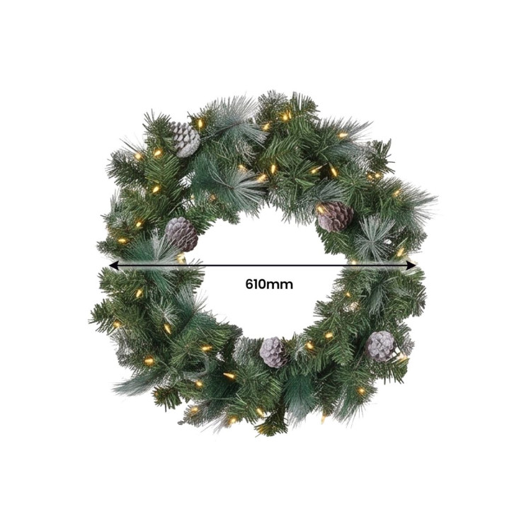Christabelle 2.3m Christmas Tree 2.7m Garland and Wreath with Warm White Xmas LEDs image 6