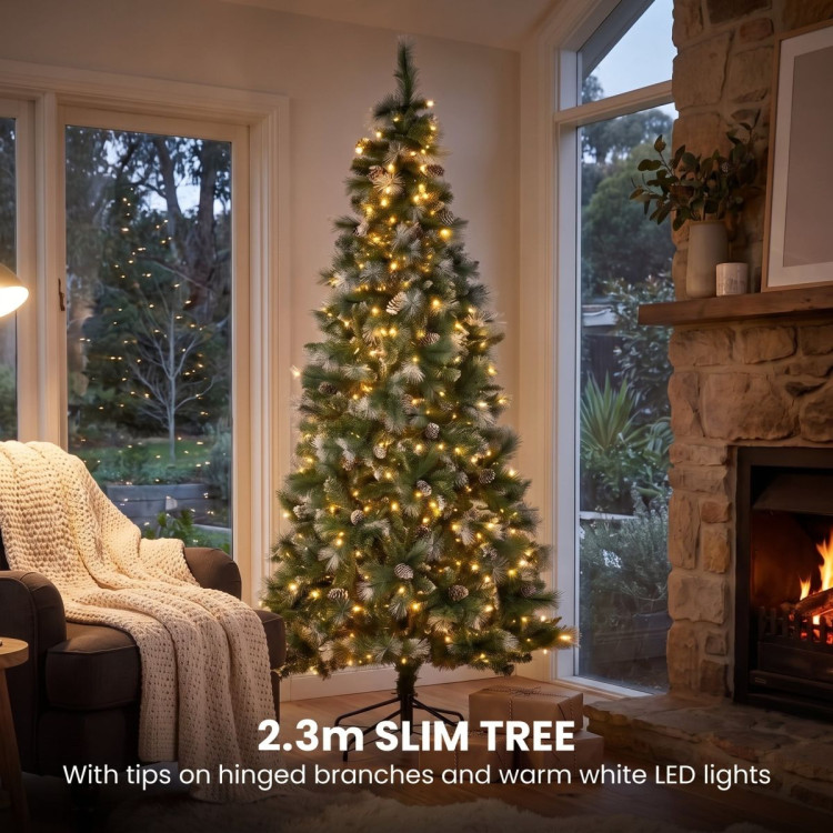 Christabelle 2.3m Christmas Tree 2.7m Garland and Wreath with Warm White Xmas LEDs image 12