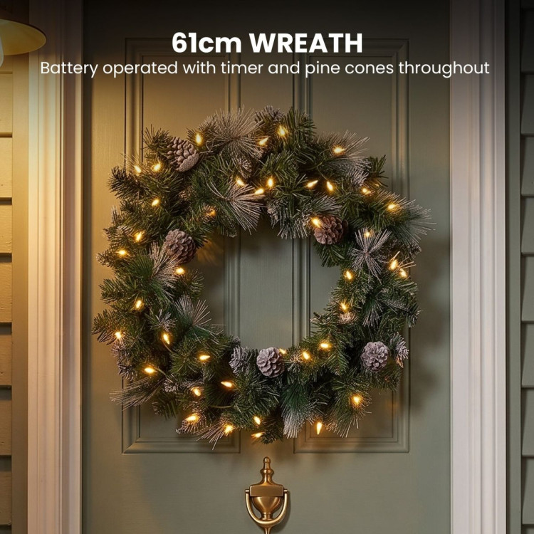 Christabelle 2.3m Christmas Tree 2.7m Garland and Wreath with Warm White Xmas LEDs image 13