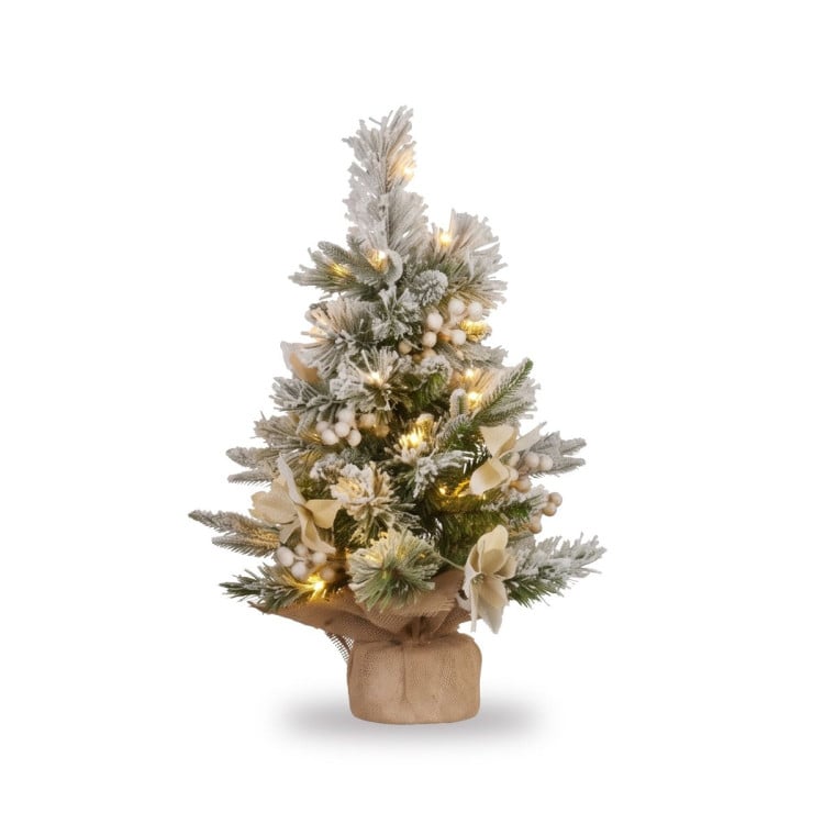 Christabelle Frosted Colonial Christmas 3pc Set 61cm Tree 61cm Wreath 2.7m Garland with LED Lights Holiday Pre-lit Decor image 14