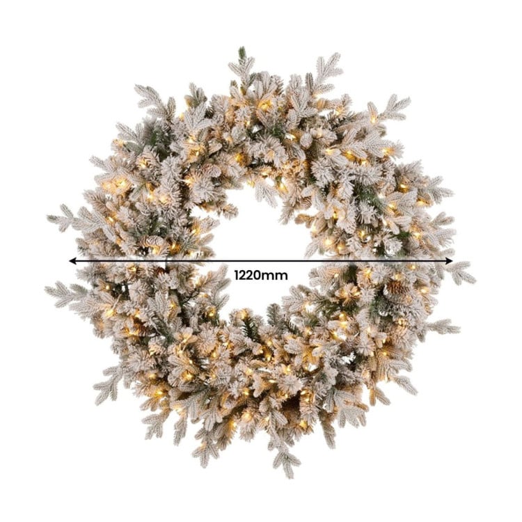 Christabelle Snowy Dorchester Pre-Lit Christmas Tree 2.3m Wreath 1.2m Garland 2.7m Flocked LED Xmas Decor image 9