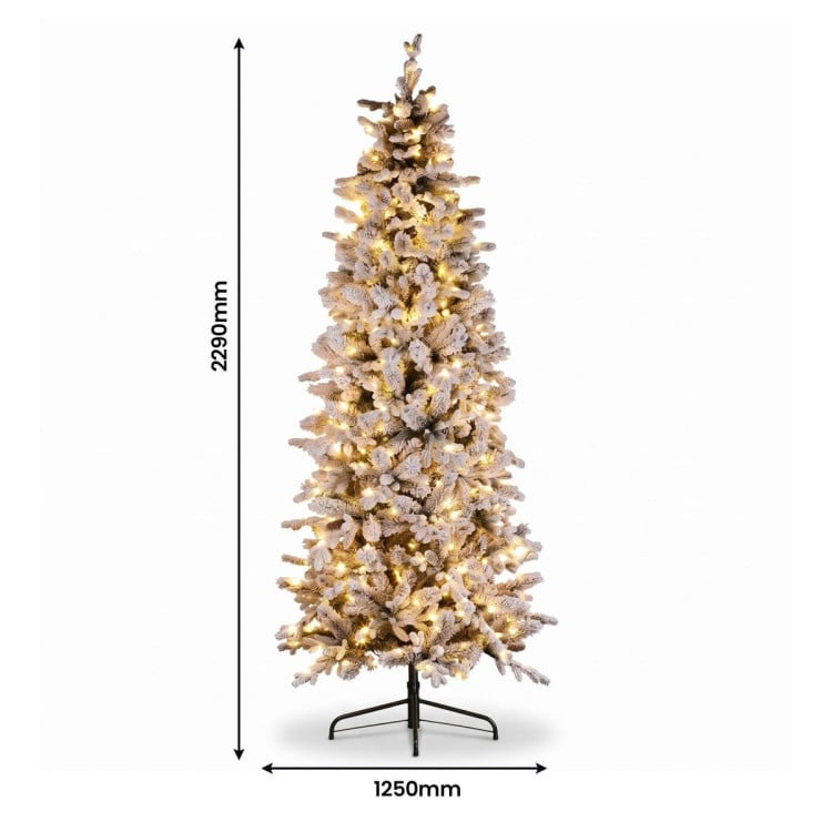 Christabelle Snowy Dorchester Pencil 7.5ft Pre-lit Tree 61cm Wreath 2.7m Garland with LED Lights Holiday Home Decoration image 16