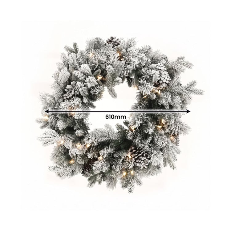 Christabelle Snowy Dorchester Pencil 7.5ft Pre-lit Tree 61cm Wreath 2.7m Garland with LED Lights Holiday Home Decoration image 17