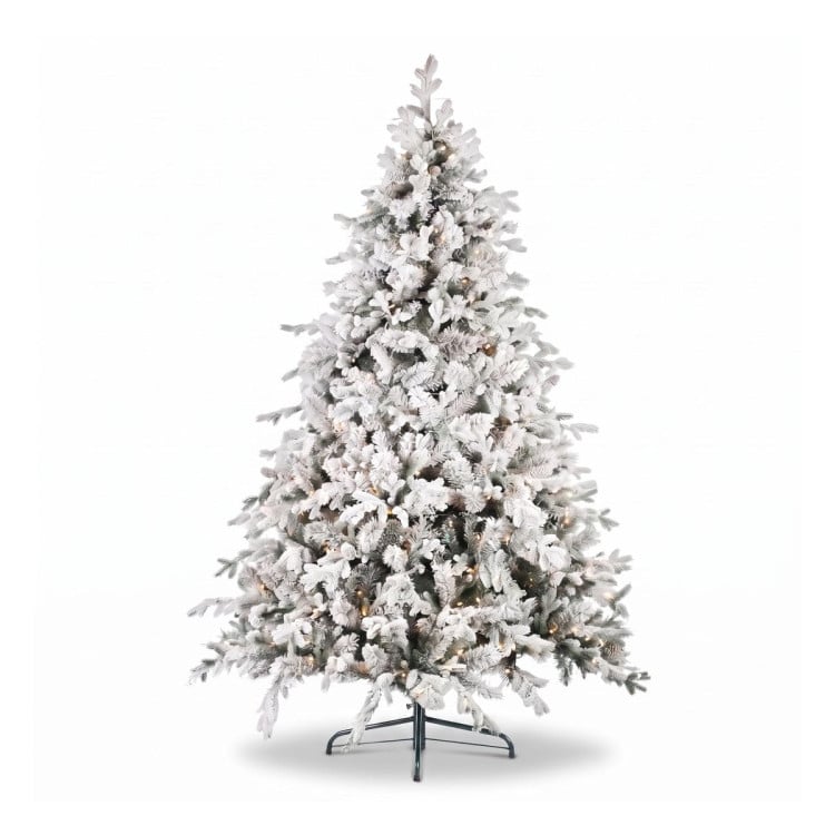 Christabelle Snowy Dorchester Pre-Lit Christmas Tree 9ft 2.7m, Flocked LED Wreath 1.2m or Garland with Pine Cones image 4