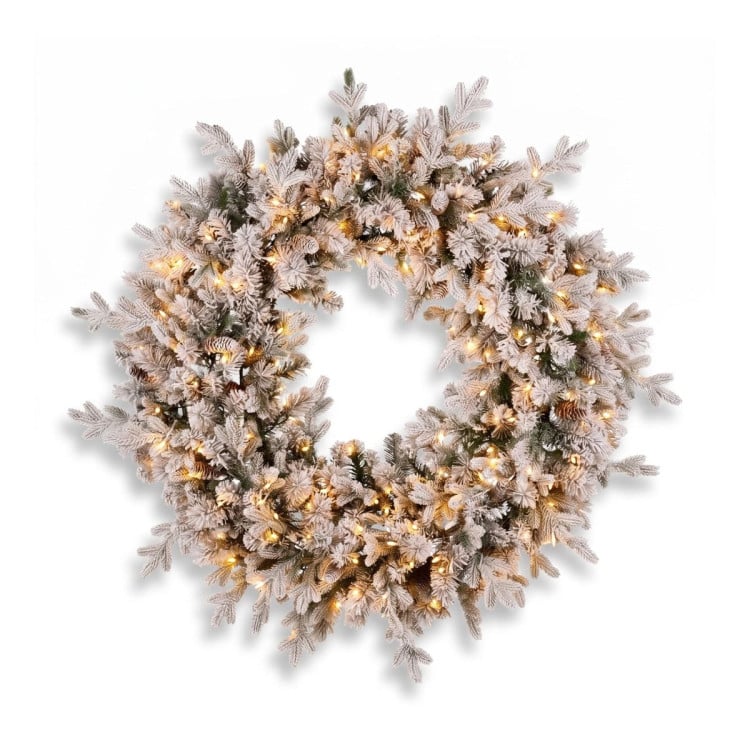 Christabelle Snowy Dorchester Pre-Lit Christmas Tree 9ft 2.7m, Flocked LED Wreath 1.2m or Garland with Pine Cones image 5