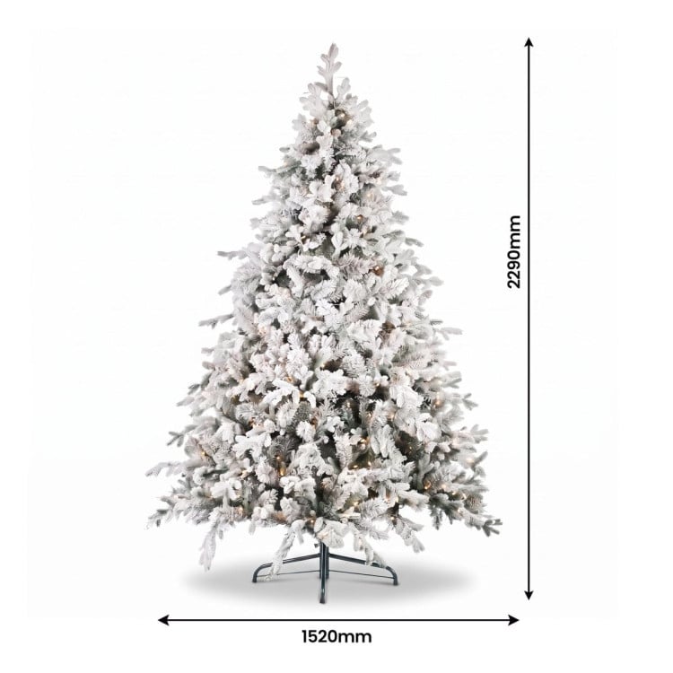 Christabelle Snowy Dorchester Pre-Lit Christmas Tree 9ft 2.7m, Flocked LED Wreath 1.2m or Garland with Pine Cones image 9