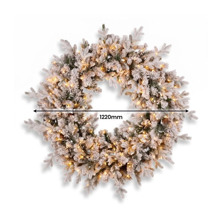 Christabelle Snowy Dorchester Pre-Lit Christmas Tree 9ft 2.7m, Flocked LED Wreath 1.2m or Garland with Pine Cones image 10