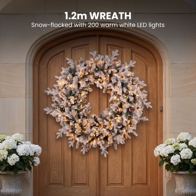 Christabelle Snowy Dorchester Pre-Lit Christmas Tree 9ft 2.7m, Flocked LED Wreath 1.2m or Garland with Pine Cones image 18