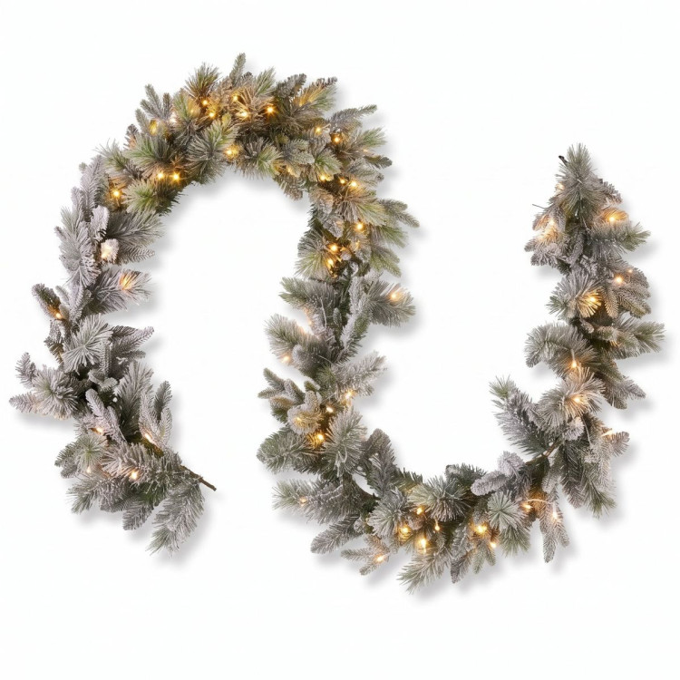 Christabelle Snowy Stamford Christmas 2pc Set 61cm Christmas Wreath and Garland with LED Lights Holiday Decor image 6
