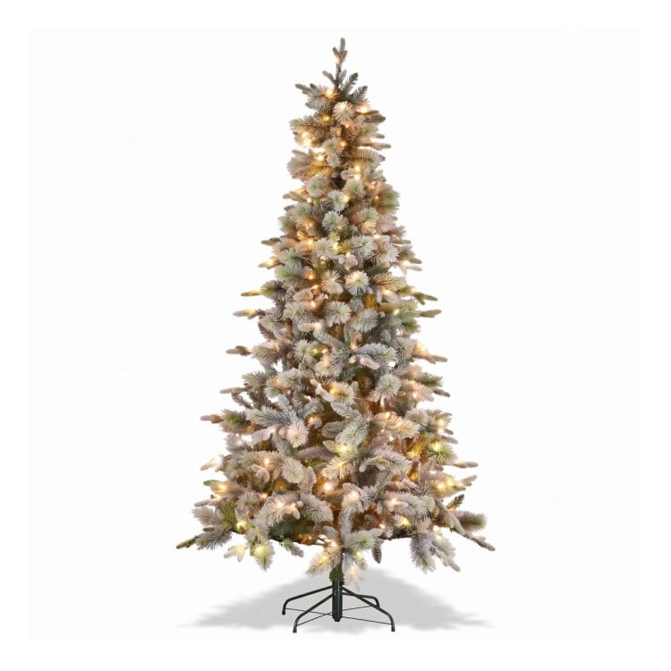 Christabelle Snowy Stamford Spruce 2.3m 7.5ft Tree 61cm Wreath Snowy Stamford 2.7m Christmas Garland Snowy with LED image 4