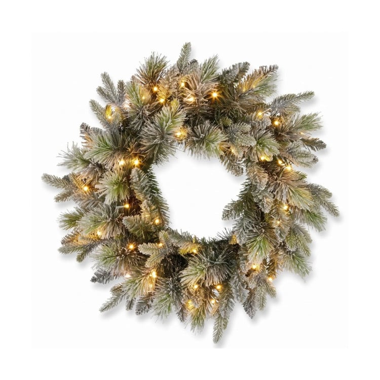 Christabelle Snowy Stamford Spruce 2.3m 7.5ft Tree 61cm Wreath Snowy Stamford 2.7m Christmas Garland Snowy with LED image 5