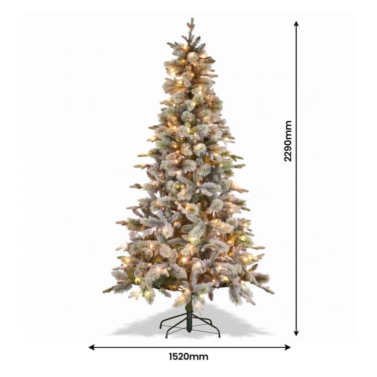 Christabelle Snowy Stamford Spruce 2.3m 7.5ft Tree 61cm Wreath Snowy Stamford 2.7m Christmas Garland Snowy with LED image 17